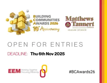 Building Communities Awards - Entry deadline Thu 6th November